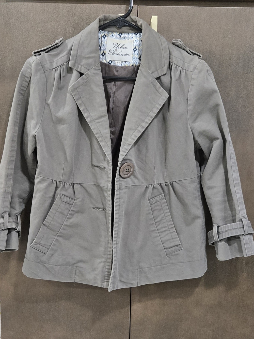 Urban Behavior Taupe Utility Short Trench Jacket
